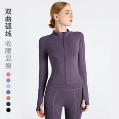 Sports Jacket Women Zip Fitness