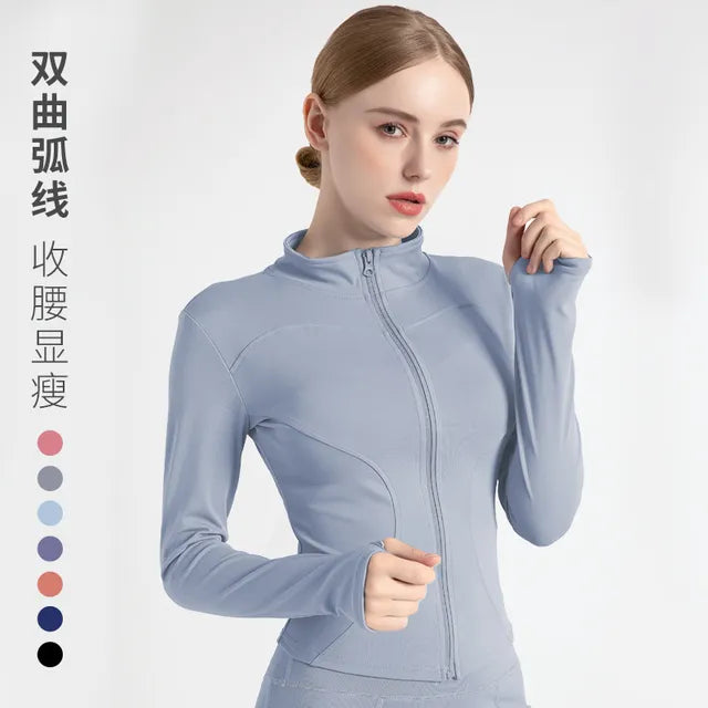 Sports Jacket Women Zip Fitness