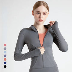 Sports Jacket Women Zip Fitness