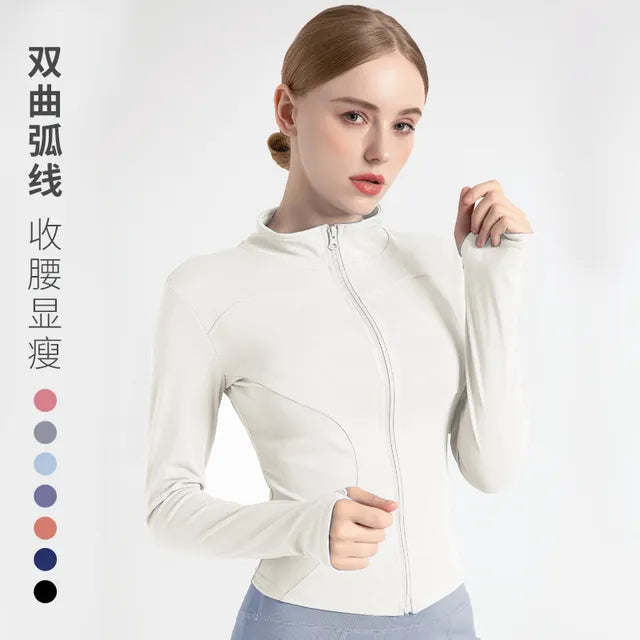 Sports Jacket Women Zip Fitness